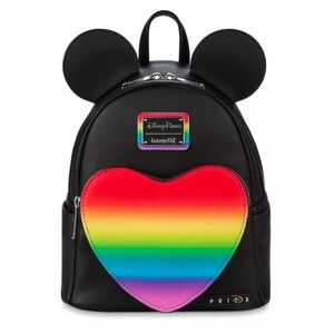 Disney Parks Pride Collection Mickey Mouse Rainbow Heart Loungefly Backpack